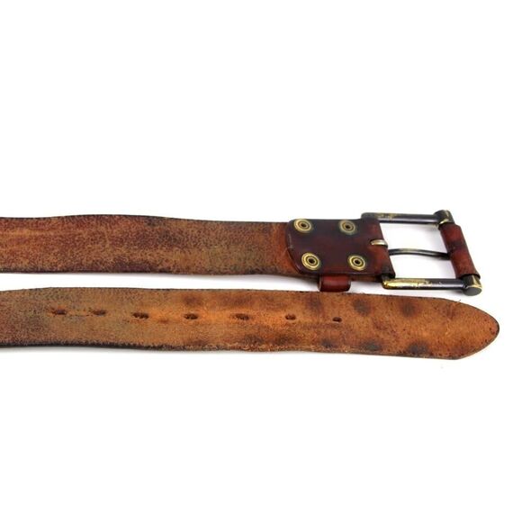 Levi's SADDLE BROWN GENUINE LEATHER 1.5"Wd CASUAL DRESS MEN'S BELT Sz 38/95 (34D - Picture 14 of 14